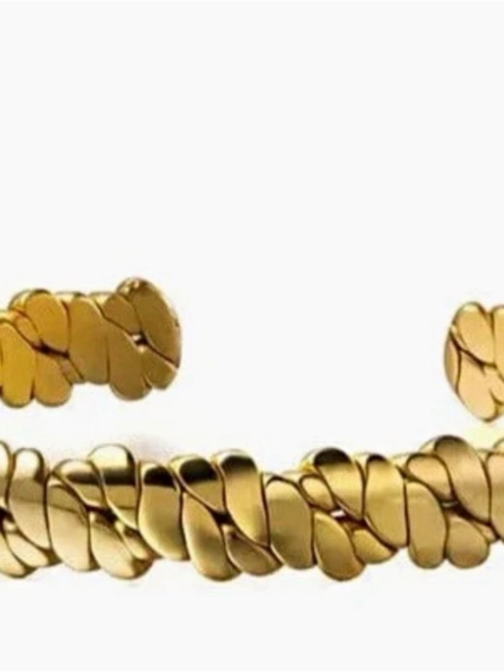 Gold Braided Cuff Bracelet - Women's Accessory